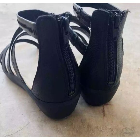 HUSH PUPPIES Women's Gladiator Sandals Leather Black Sz 10 - Picture 2 of 4